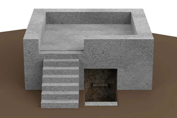Realista 3d renderizado de bunker — Foto de Stock