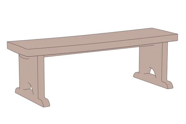 Cartoon image of old bench — Stock Photo, Image