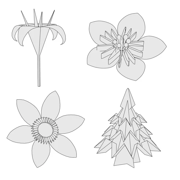 Image de bande dessinée de plantes origami — Photo