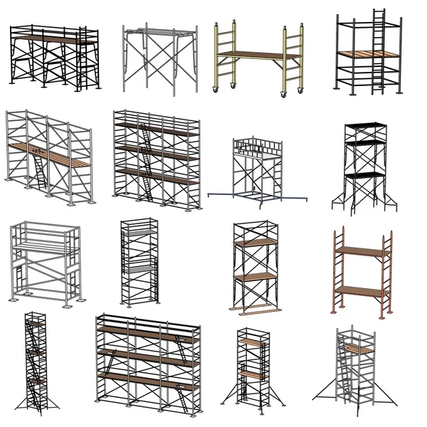 Illustrazione dei cartoni animati di ponteggi da costruzione — Foto Stock