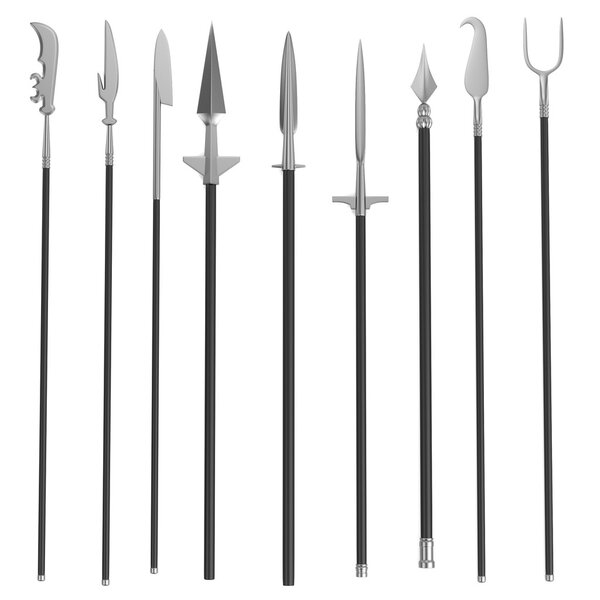 Realistic 3d render of spears