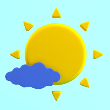 Hava simgesinin gerçekçi 3d render