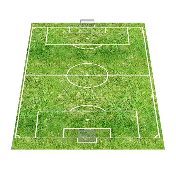 Renderização 3d realista do campo de futebol — Fotografia de Stock