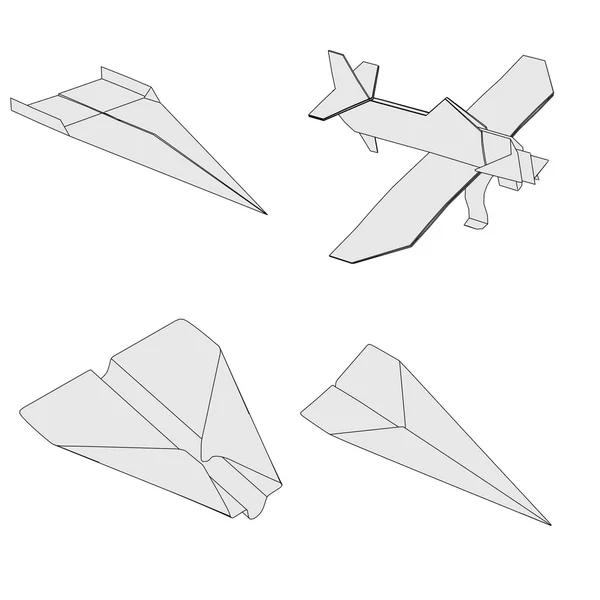 Kreslený obrázek origami letadla — Stock fotografie