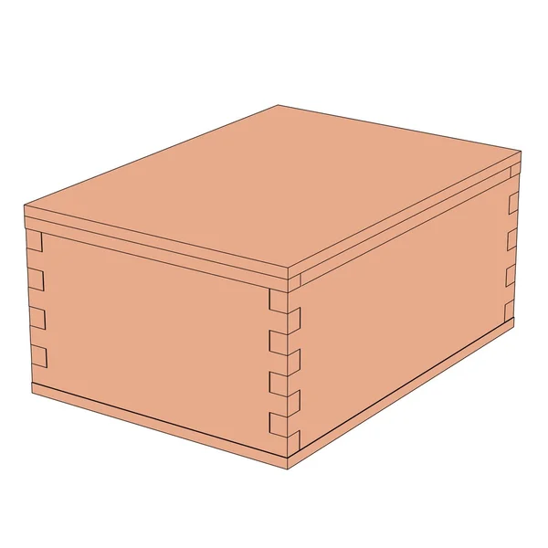 卡通形象的木制的盒子 — 图库照片
