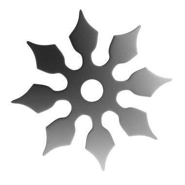 shuriken gerçekçi 3d render