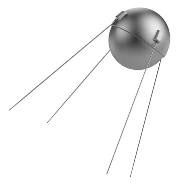 Realistic 3d render of sputnik clipart