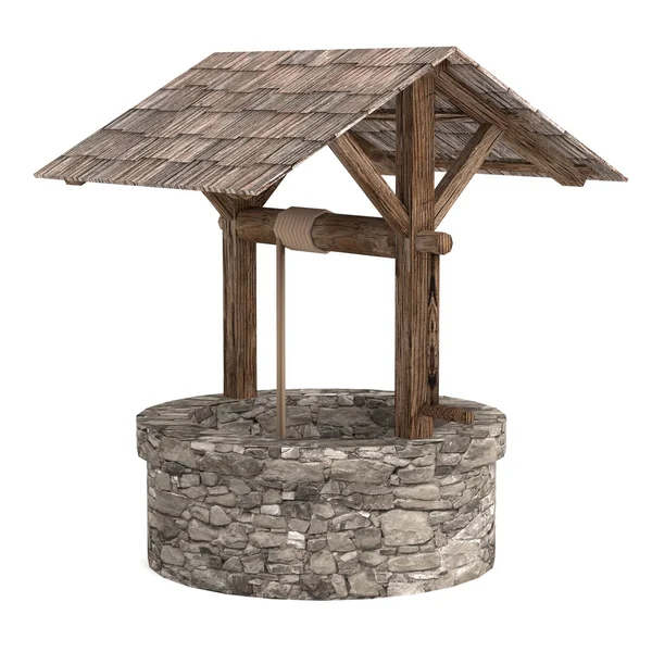 Renderização 3d realista de poço medieval — Fotografia de Stock