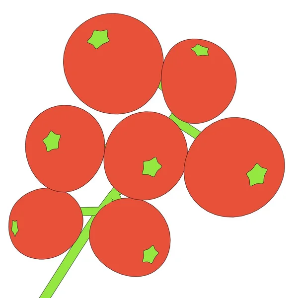Cartoon illustration of rowan berry — Stock Photo, Image