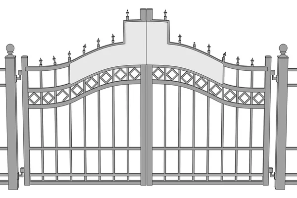 Cartoon illustration of old fence — Stock Photo, Image