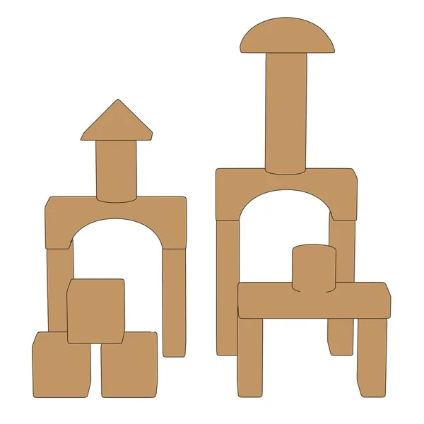 Desenhos animados de caixa de tijolos de madeira — Fotografia de Stock