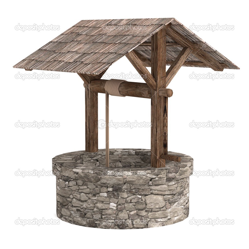 Realistic 3d render of medieval well