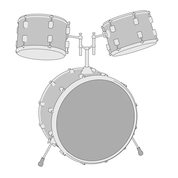 Cartoon image of musical instrument - drum — Stock Photo, Image