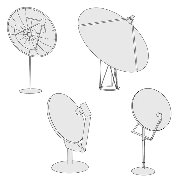 Karikaturbild von Satellitenantennen — Stockfoto