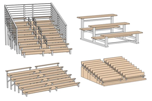 Illustration of stadium bench — Stock Photo, Image