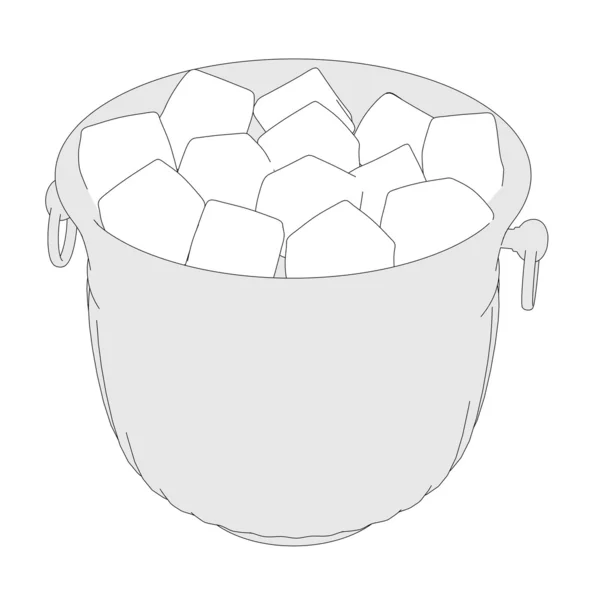 Imagem dos desenhos animados de balde de gelo — Fotografia de Stock