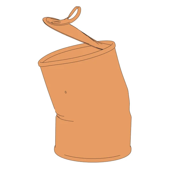 Desenhos animados ilustração de lata enferrujada — Fotografia de Stock