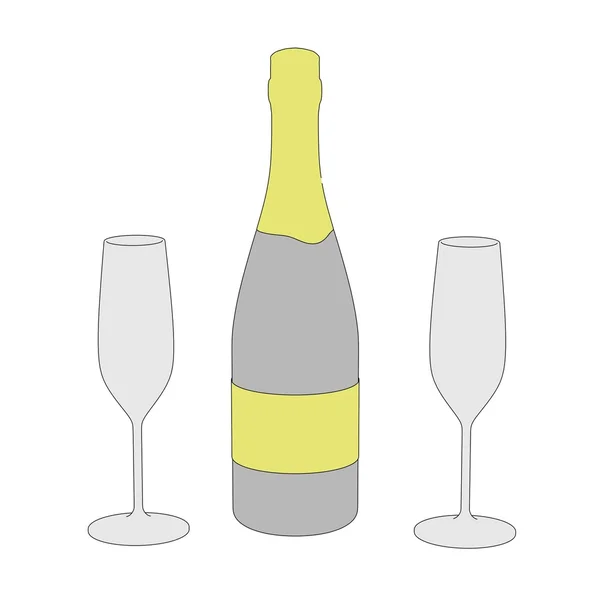 Cartoon afbeelding van champagne fles — Stockfoto