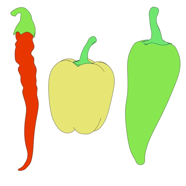 Cartoon image of pepper vegetable — Stock Photo, Image