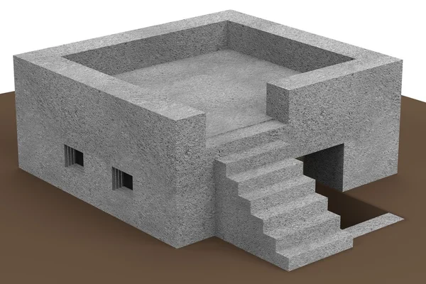 Realistyczne renderowanie 3d bunkier — Zdjęcie stockowe