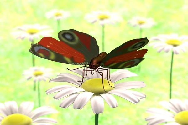 나비의 현실적인 3d 렌더링 — 스톡 사진