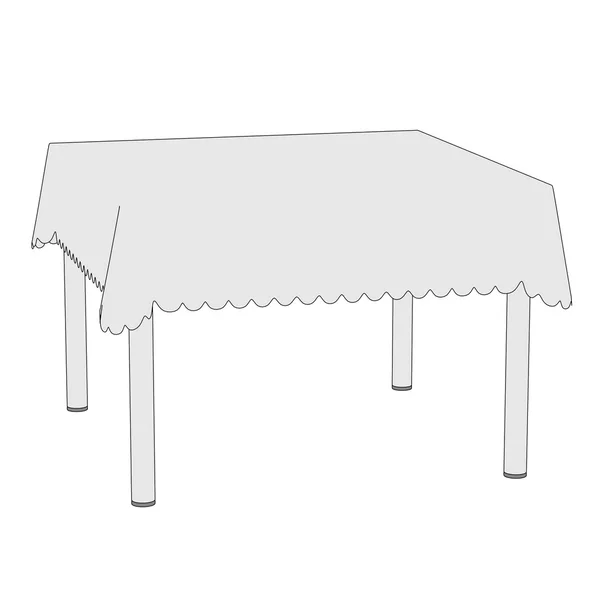 Cartoon illustration of table with tablecloth — Stock Photo, Image