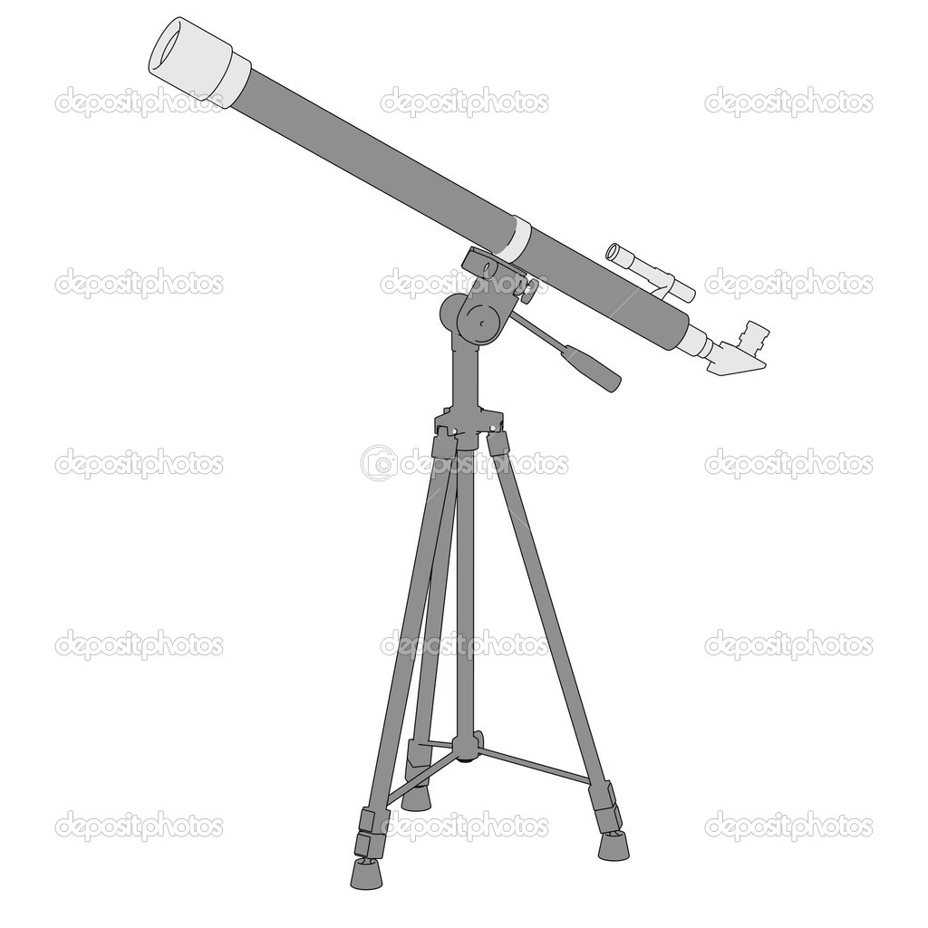 Cartoon image of telescope (optical device)