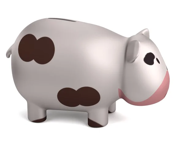 Realistische 3d renderen van piggy bank - koe — Stockfoto