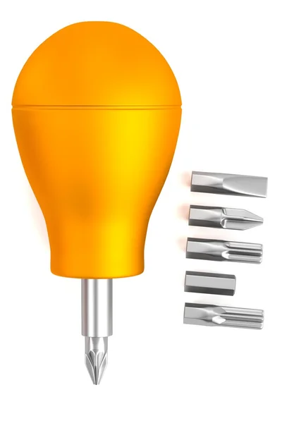 Realistic 3d render of screwdriver — Stock Photo, Image