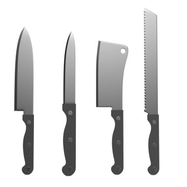 Gerçekçi 3 boyutlu bıçaklar.