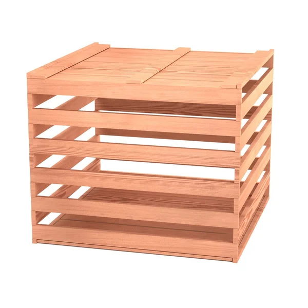 Realistic 3d model of crate — Stock Photo, Image