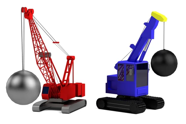 Realistic 3d render of destruction crane — Stock Photo, Image