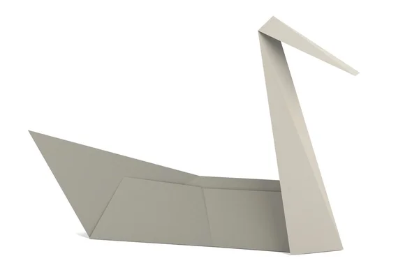 Realistic 3d render of origami swan — Stock Photo, Image