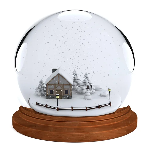 Renderização 3d realista de bola de neve — Fotografia de Stock