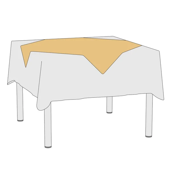 Cartoon-Illustration des Tisches mit Tischdecke — Stockfoto