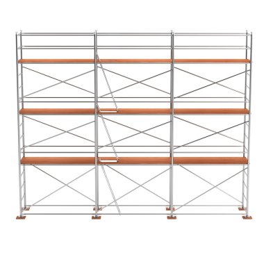 Realistic 3d render of scaffolding clipart