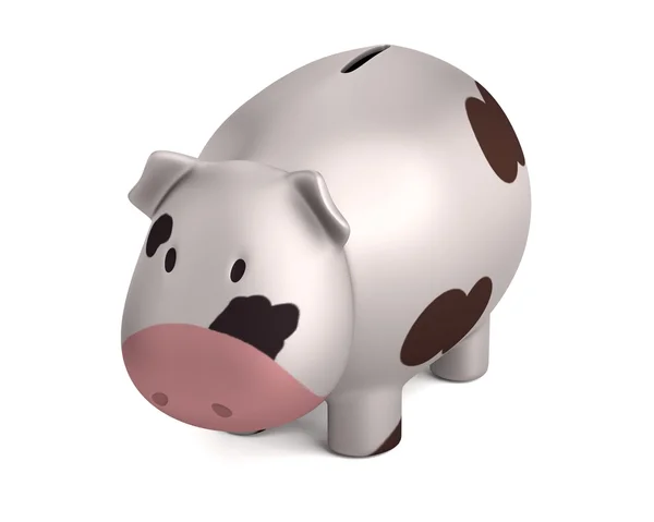 3D render piggy Bank - tehén — Stock Fotó