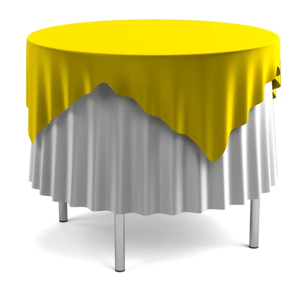 Rendement 3d réaliste de la table avec nappe — Photo