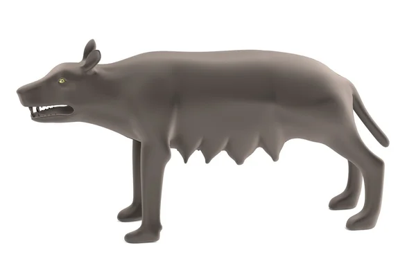 Realistische 3D-Darstellung des Wolfes — Stockfoto