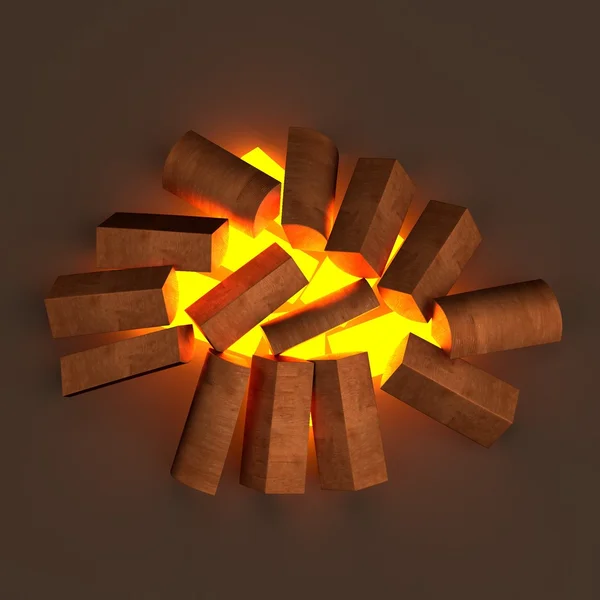 暖炉の 3 d のリアルなレンダリング — ストック写真
