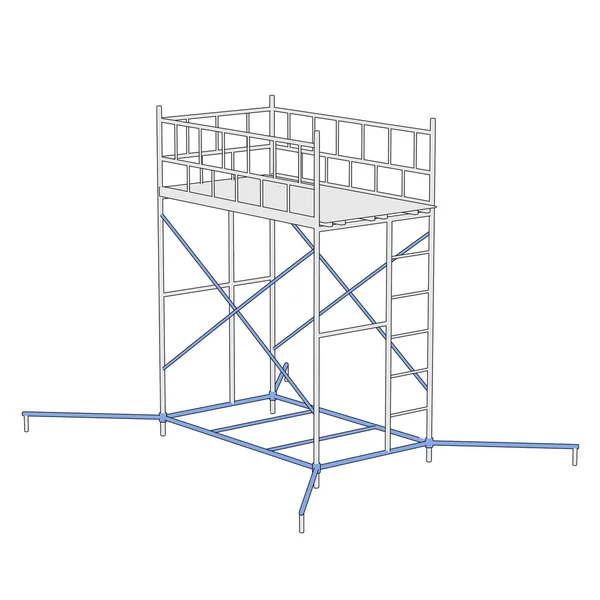 Cartoon illustration of construction scaffolding — Stock Photo, Image