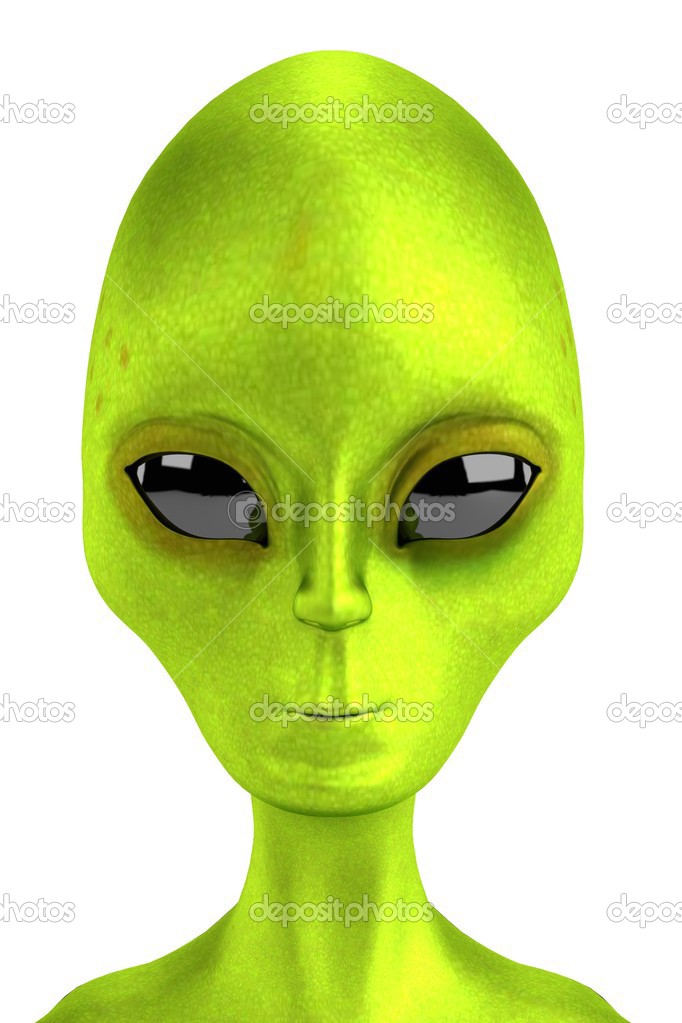 Realistic 3d render of alien