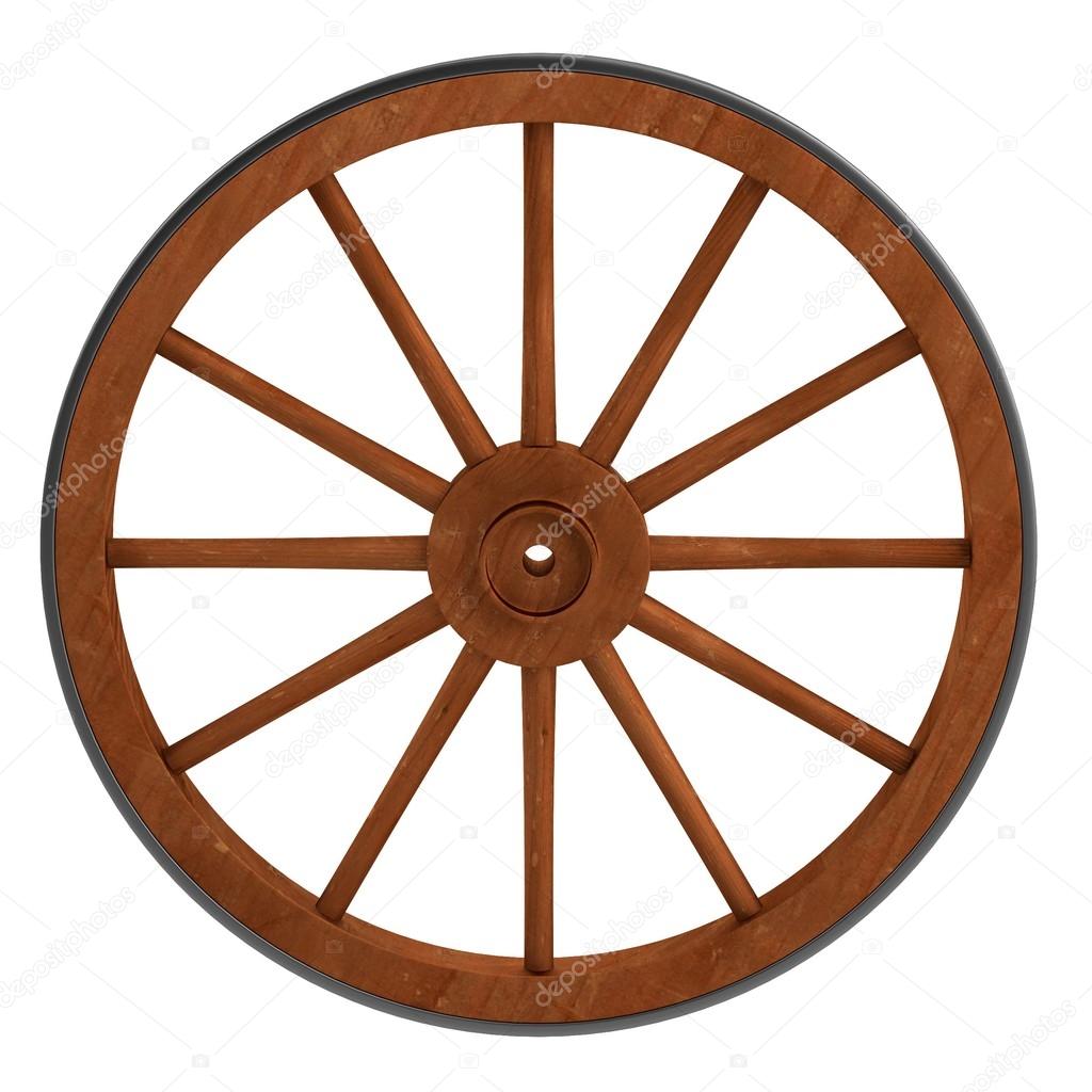 Realistic 3d render of old wheel