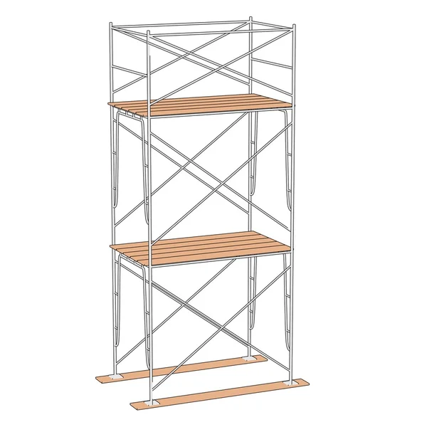 Cartoon illustration of construction scaffolding — Stock Photo, Image