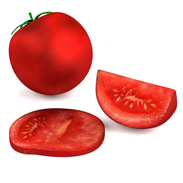 Realistische 3D-Darstellung von Tomaten — Stockfoto