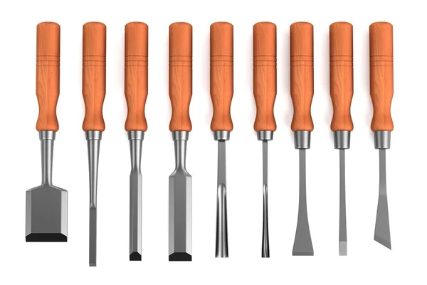 Realistic 3d render of chisels — Stock Photo, Image