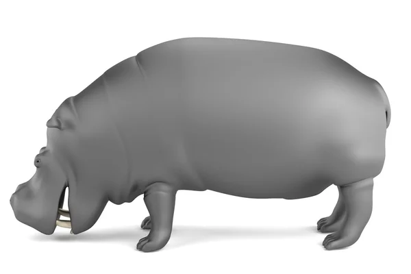 Renderização 3d realista de hipopótamo — Fotografia de Stock