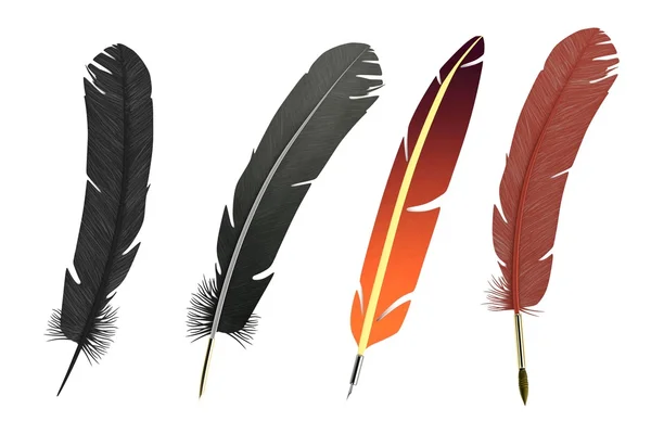 Realistic 3d render of writing quills — Stock Photo, Image