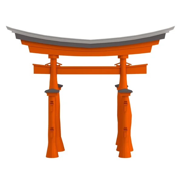 Rendering realistico 3d del cancello di Torii — Foto Stock