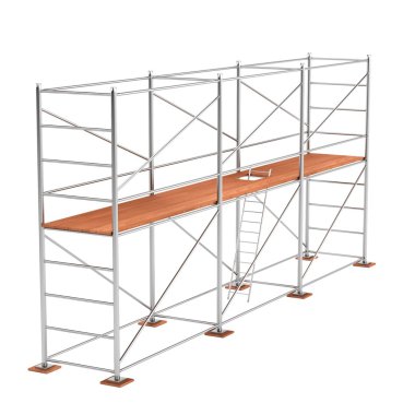 Realistic 3d render of scaffolding clipart